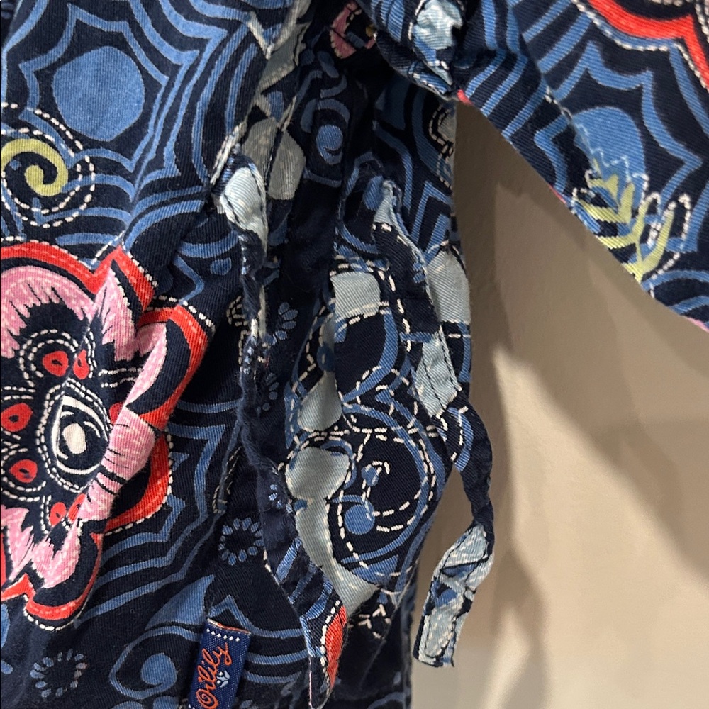 Oilily Floral Toddler Girl Sz 92cm Shirt Cotton Lond Sleeve button down Top 3T - Picture 7 of 8